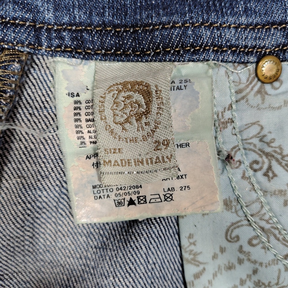 Diesel Matic Slim Skinny Jeans Womens 29x32 Dark Wash 008XT Studded Low Rise - Picture 7 of 12